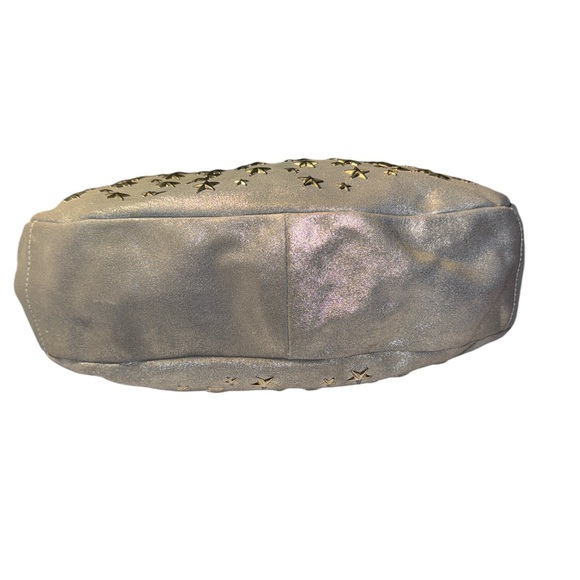 Jimmy Choo Silver Leather Star Studded Sky Bangle Hobo EUC w/ dustbag - Picture 6 of 13